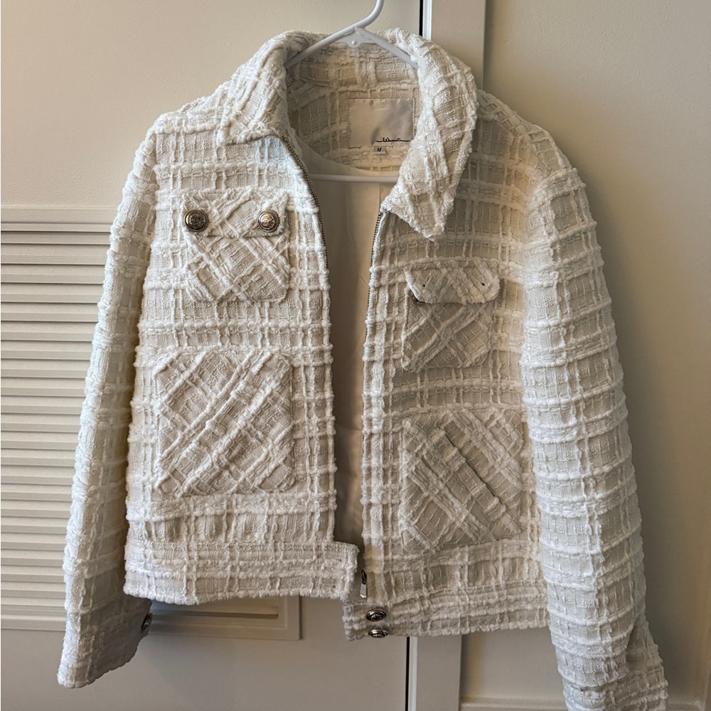 Tweed Chanel style White Jacket